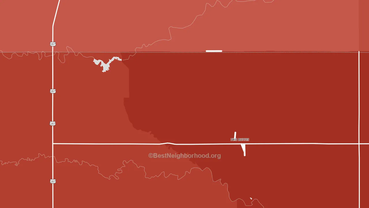 Two Buttes, CO block-group political-lean map