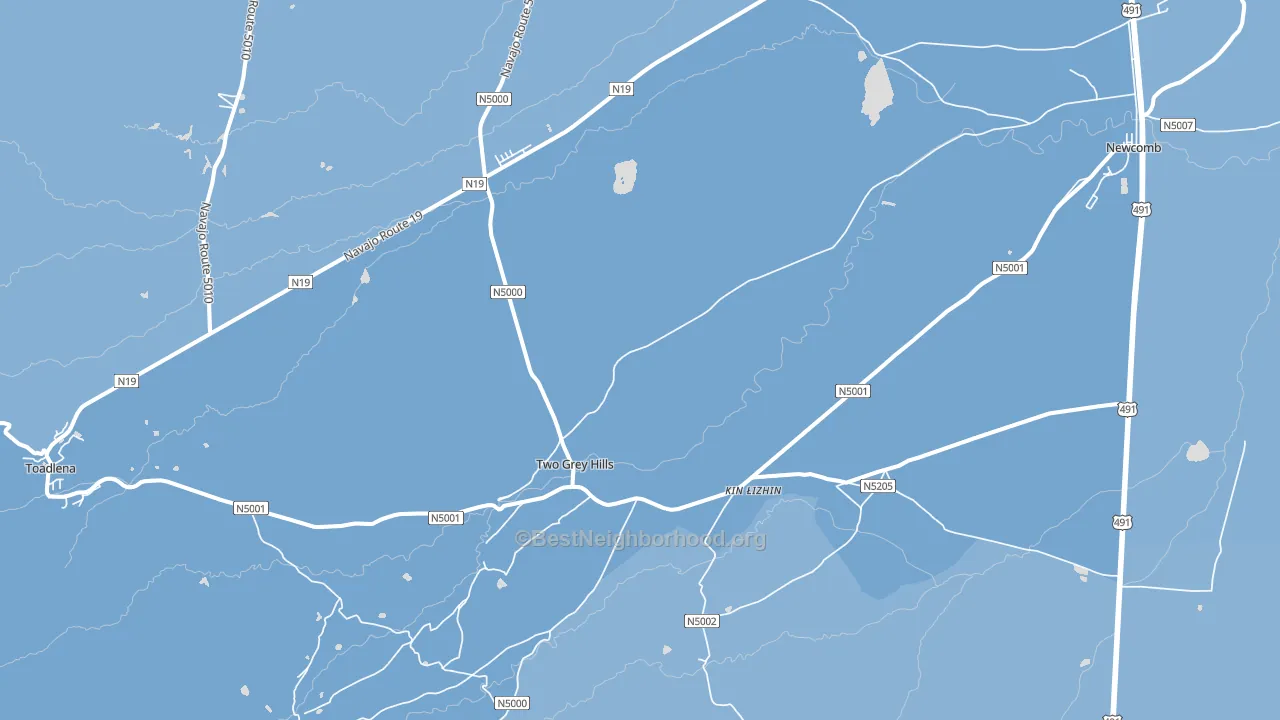 Two Grey Hills, NM block-group political-lean map