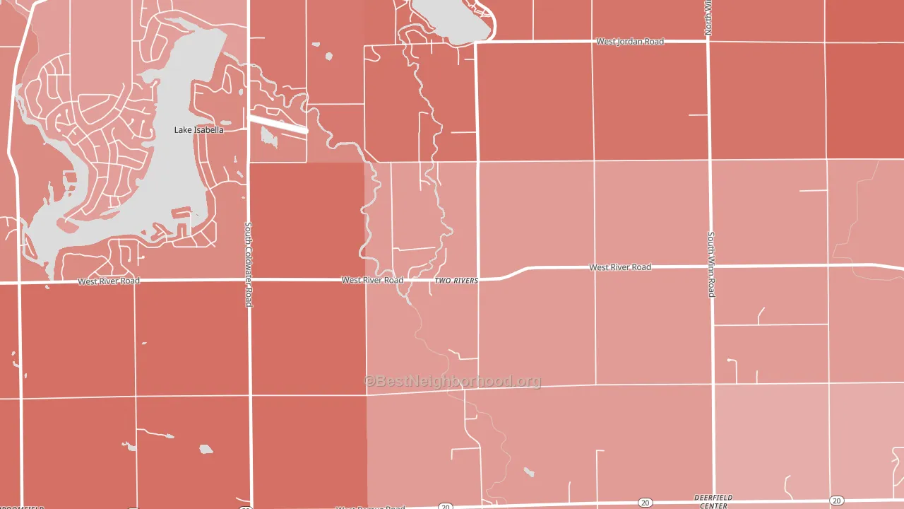 Two Rivers, MI block-group political-lean map