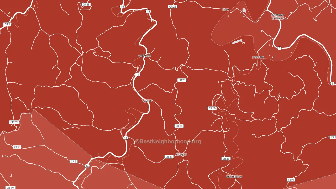 Two Run, WV block-group political-lean map