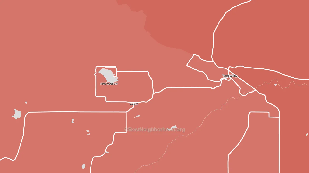 Tygh Valley, OR block-group political-lean map