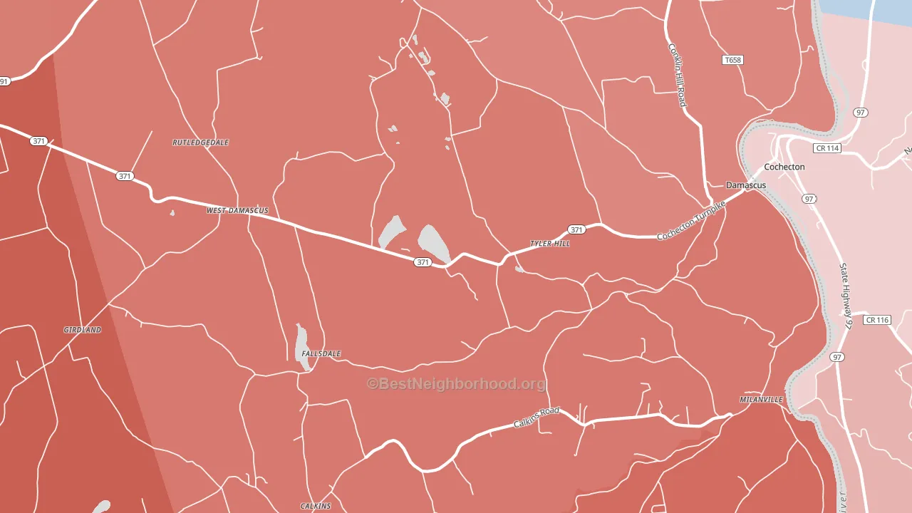 Tyler Hill, PA block-group political-lean map