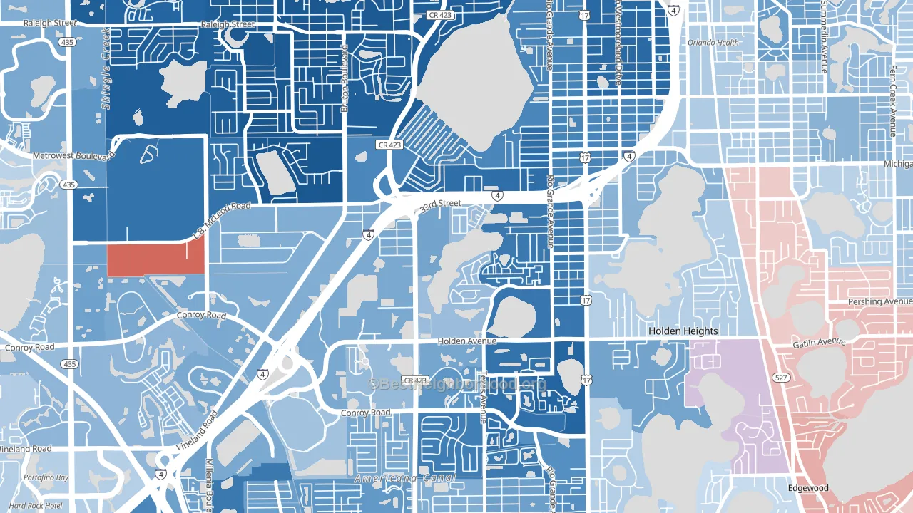 Tymber Skan on the Lake, Orlando, FL block-group political-lean map