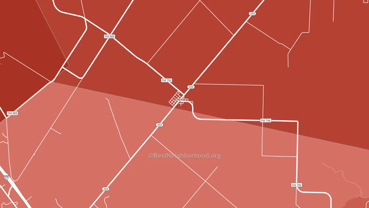 Tynan, TX block-group political-lean map