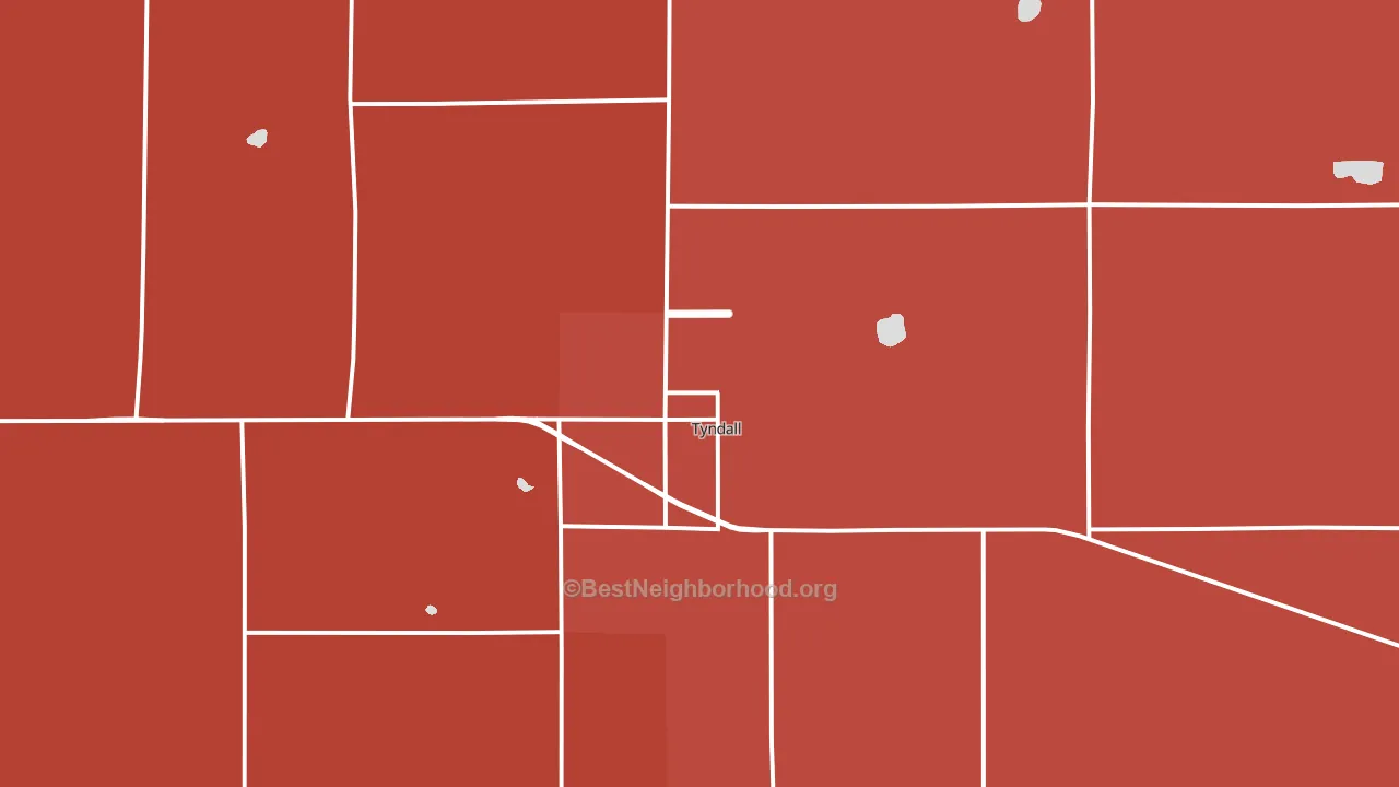 Tyndall, SD block-group political-lean map