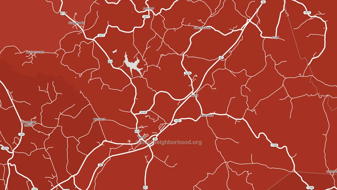 Tyner, KY block-group political-lean map
