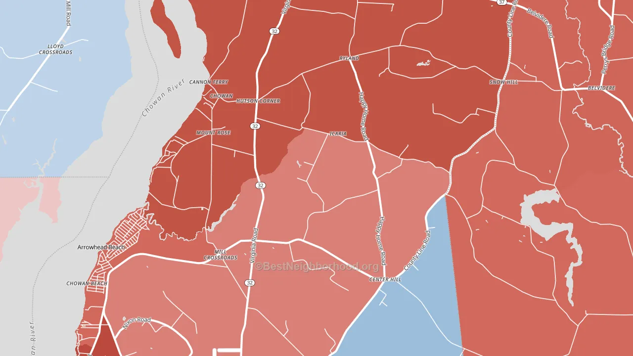 Tyner, NC block-group political-lean map