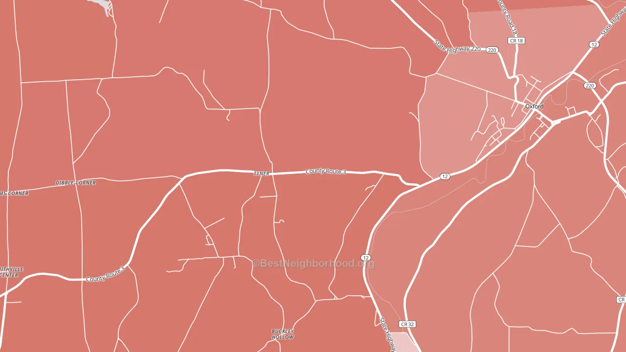 Tyner, NY block-group political-lean map