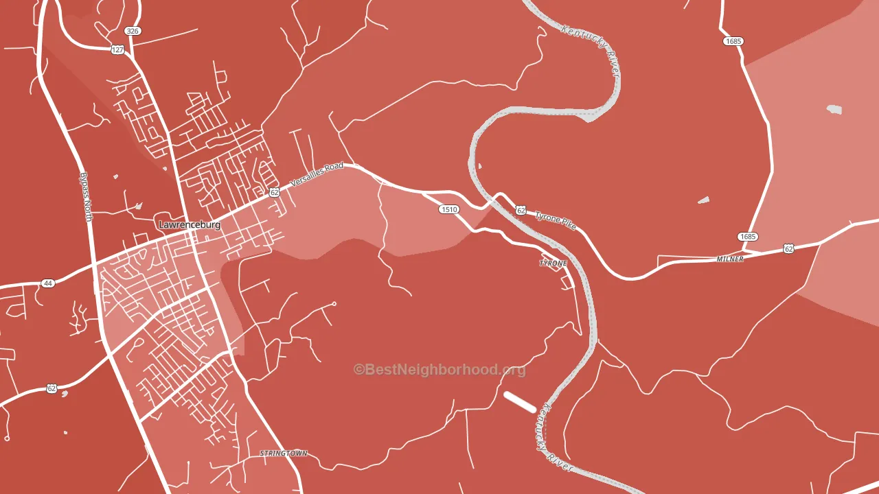 Tyrone, KY block-group political-lean map