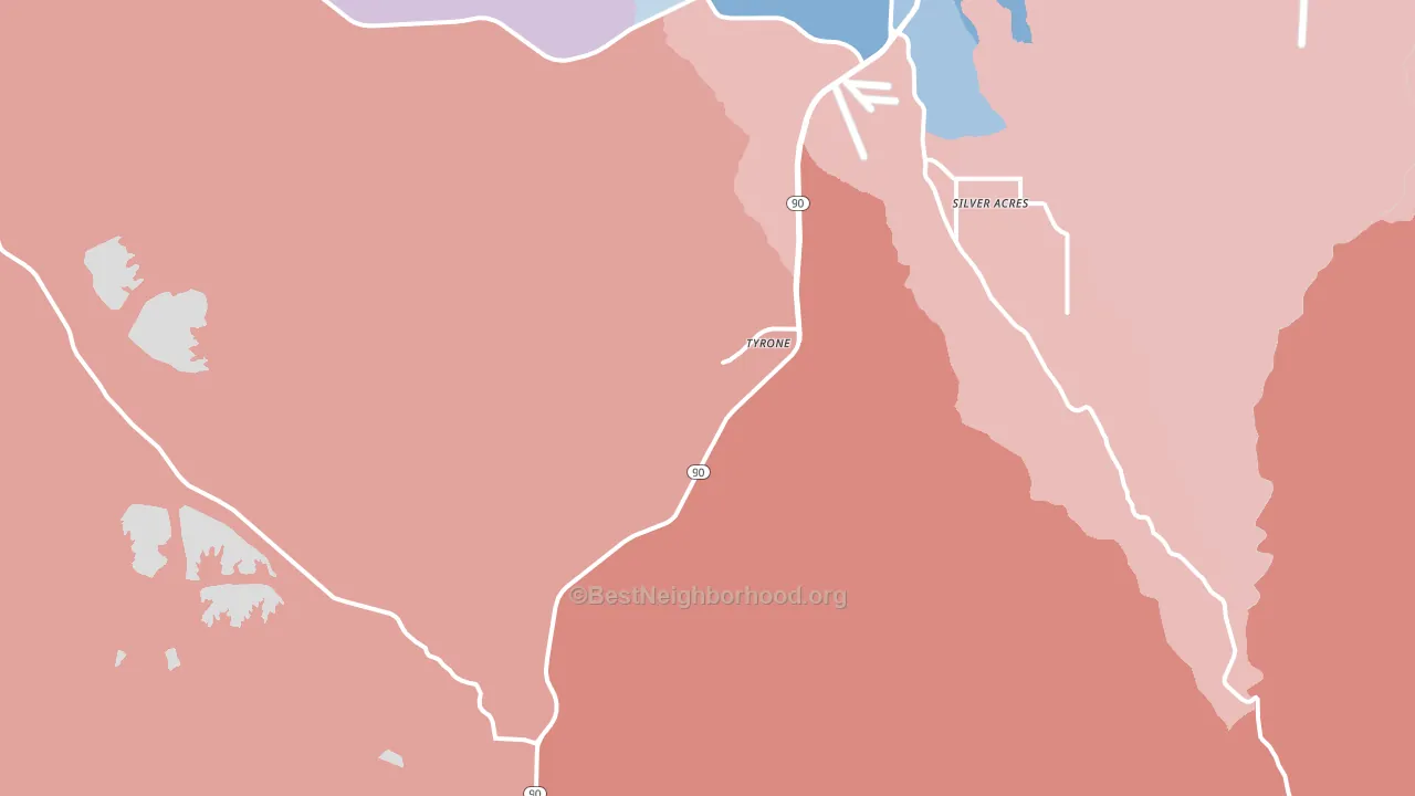 Tyrone, NM block-group political-lean map