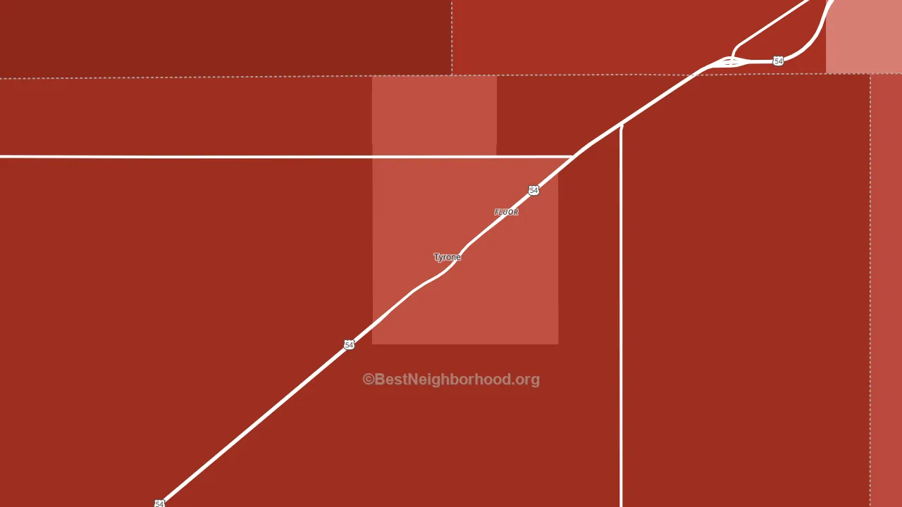 Tyrone, OK block-group political-lean map