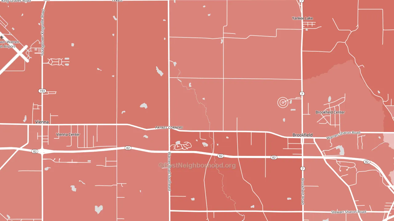Tyrrell, OH block-group political-lean map