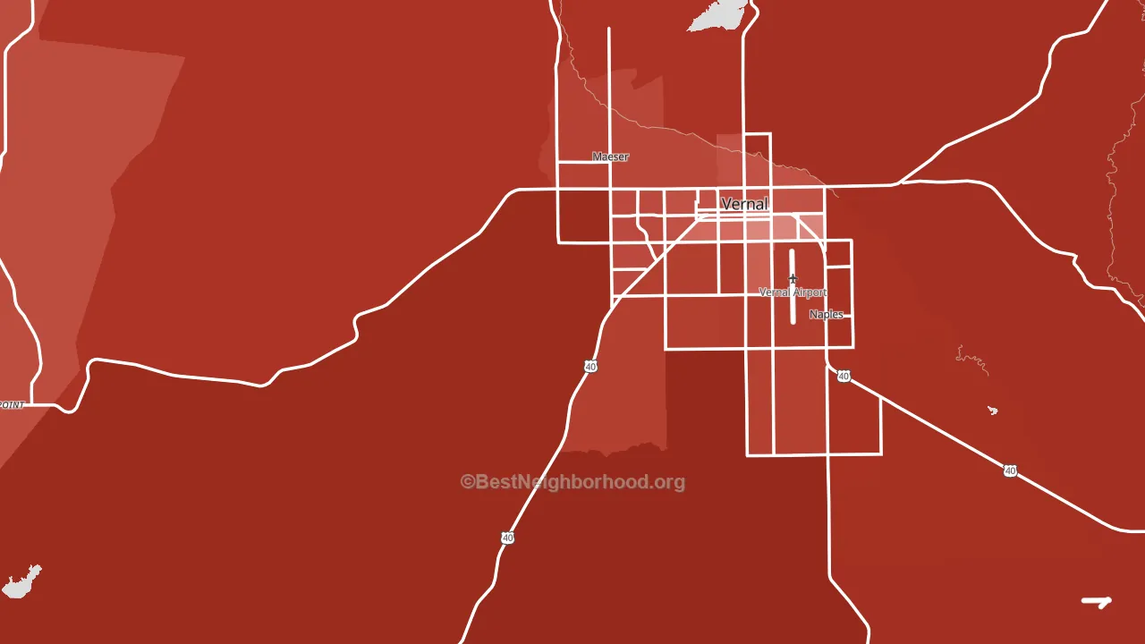Uintah County, UT block-group political-lean map