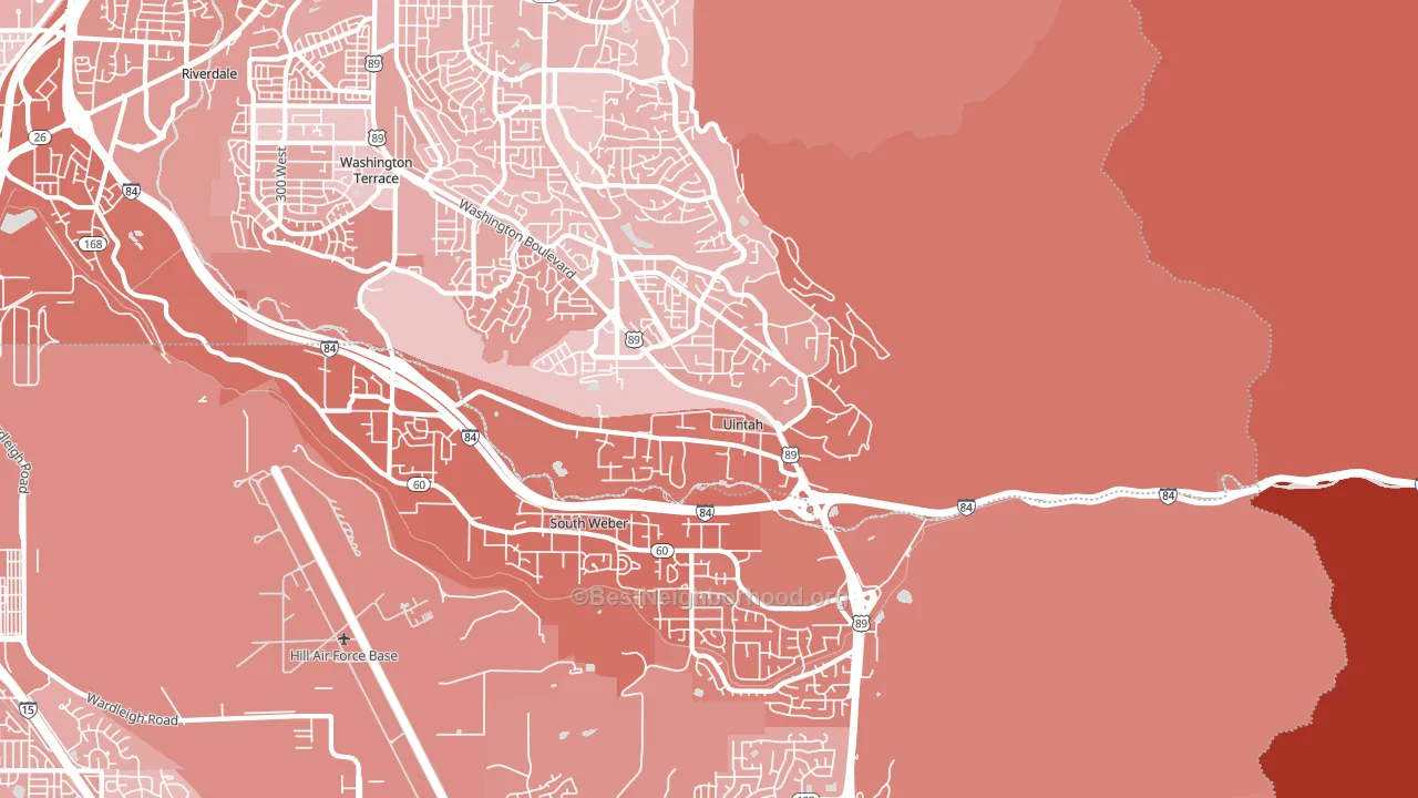 Uintah, UT block-group political-lean map