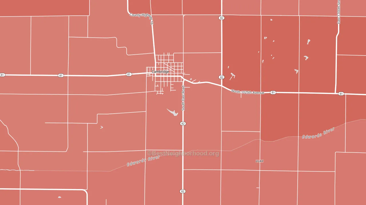 Ulah, IL block-group political-lean map