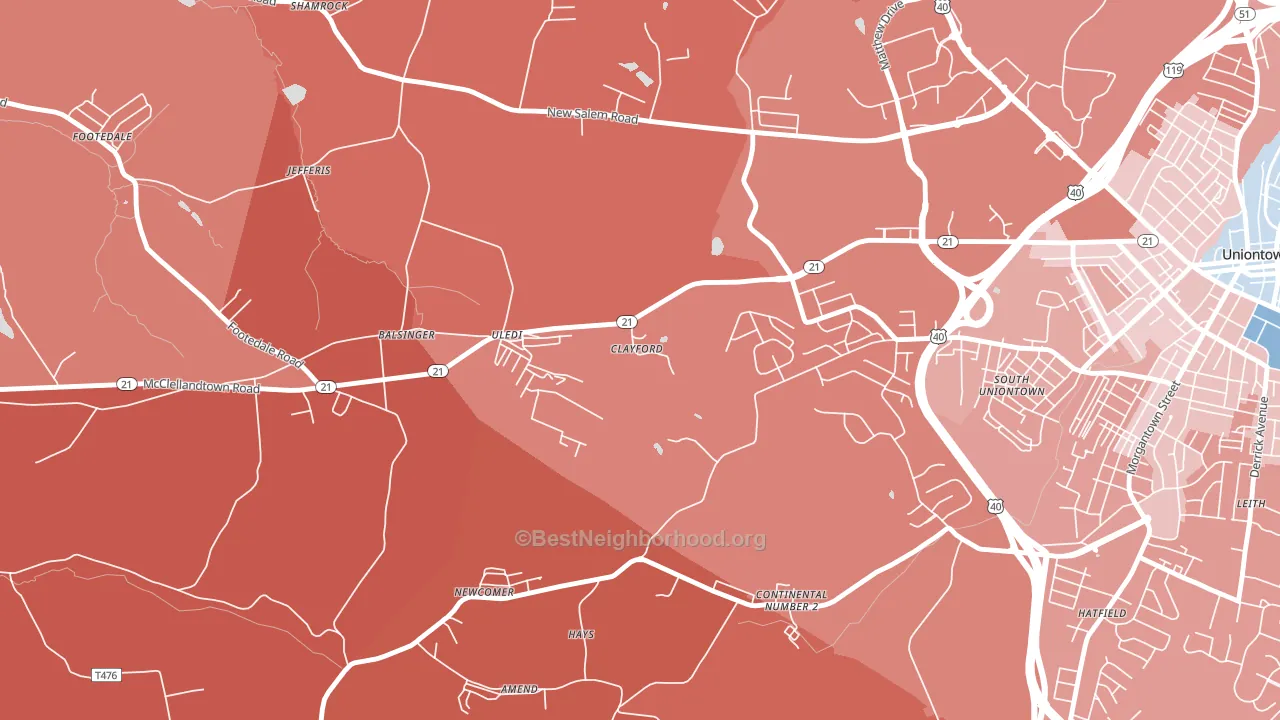 Uledi, PA block-group political-lean map