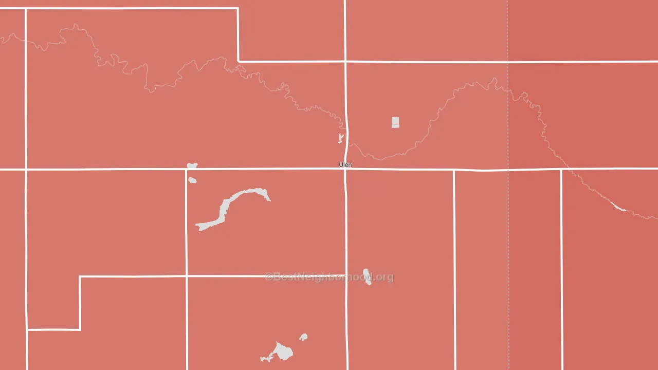 Ulen, MN block-group political-lean map