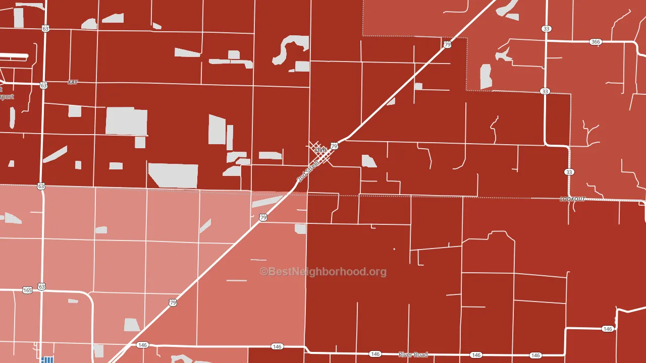 Ulm, AR block-group political-lean map