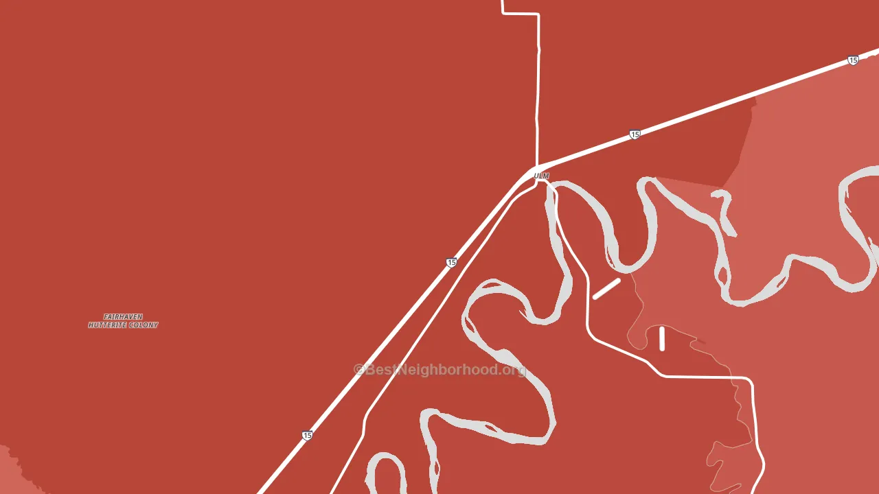 Ulm, MT block-group political-lean map