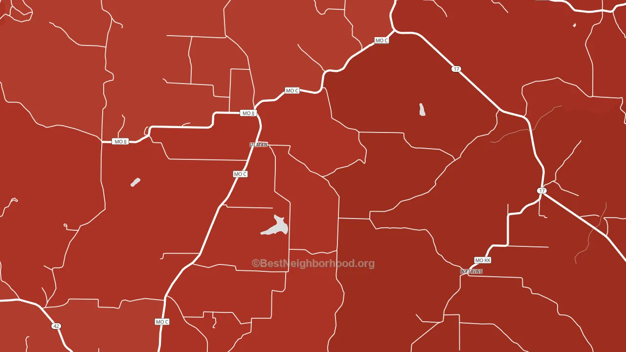 Ulman, MO block-group political-lean map