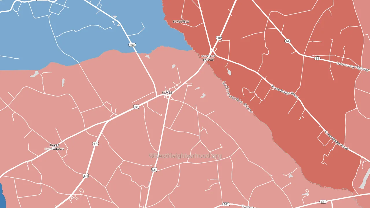 Ulmer, SC block-group political-lean map
