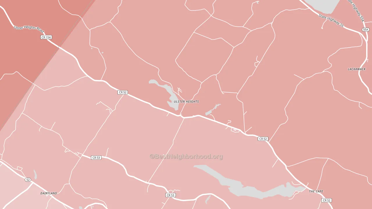 Ulster Heights, NY block-group political-lean map