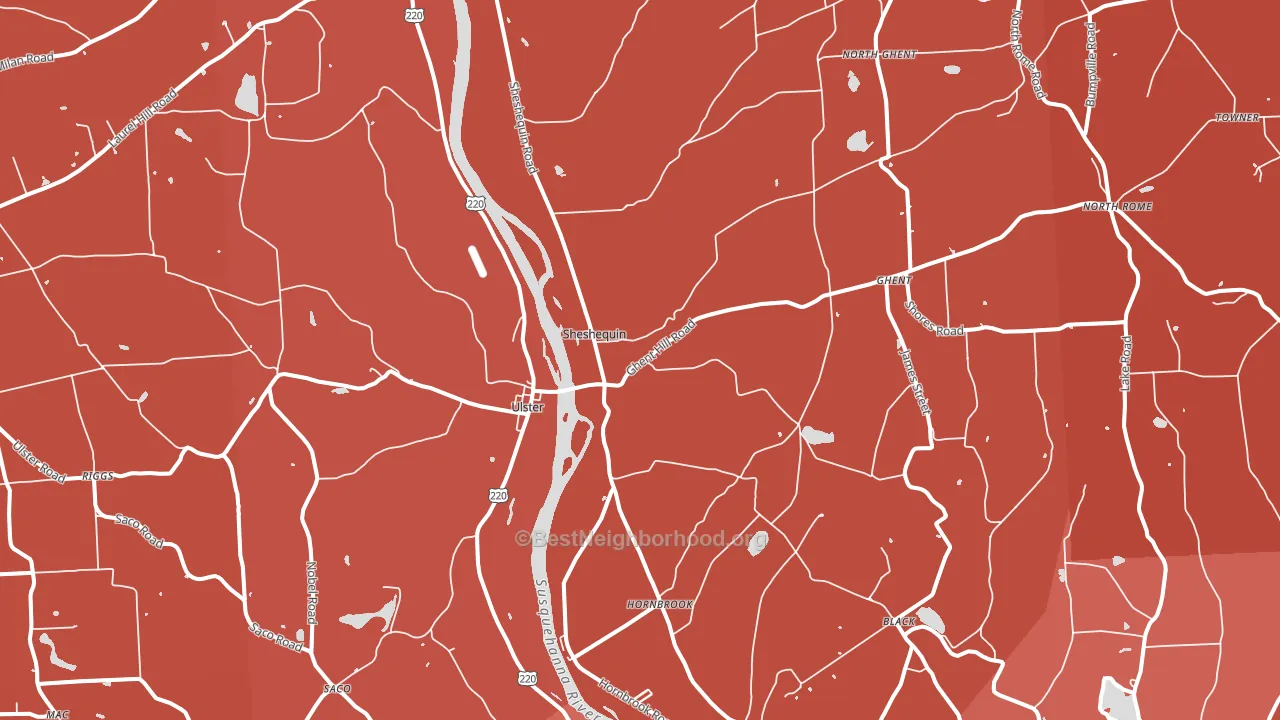 Ulster, PA block-group political-lean map