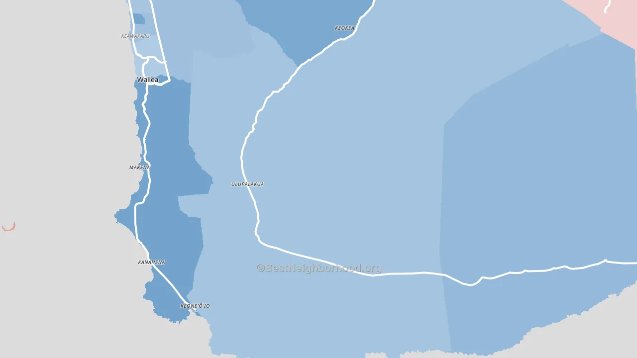 Ulupalakua, HI block-group political-lean map