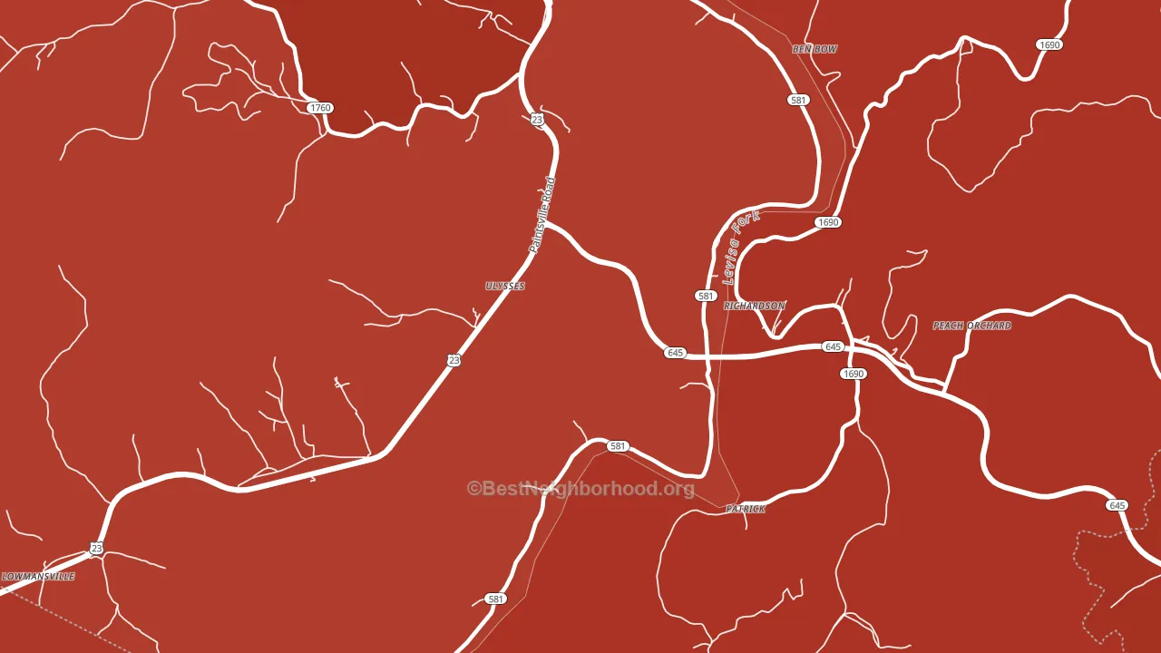 Ulysses, KY block-group political-lean map