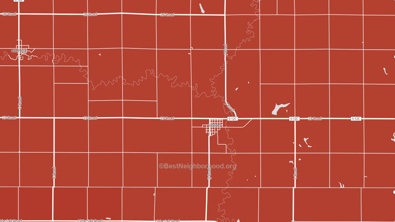 Ulysses, NE block-group political-lean map