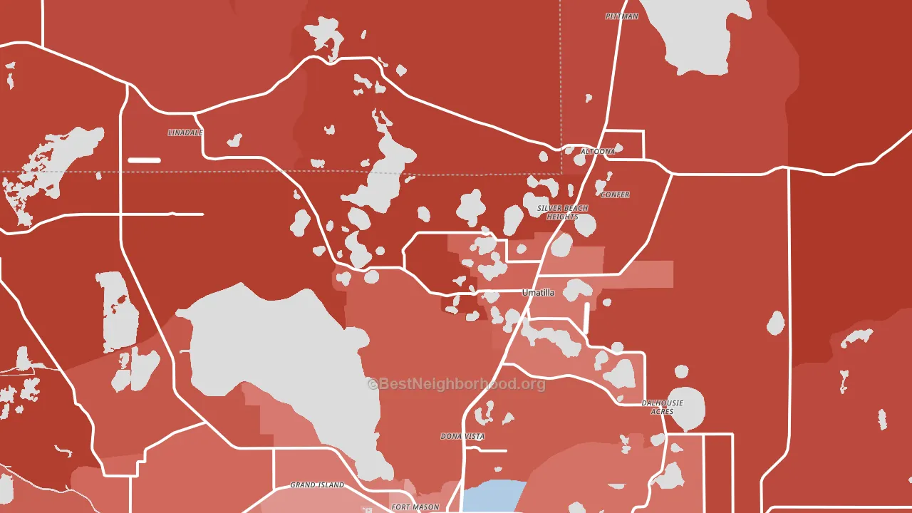 Umatilla, FL block-group political-lean map
