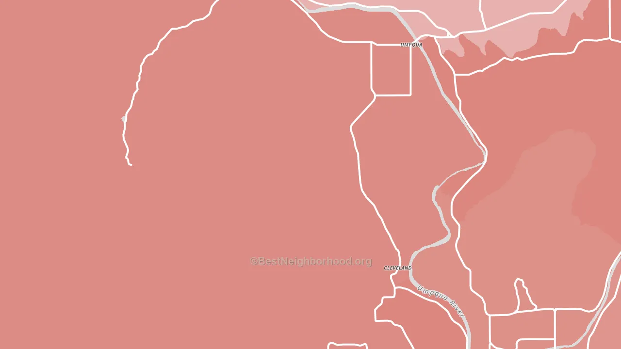 Umpqua, OR block-group political-lean map