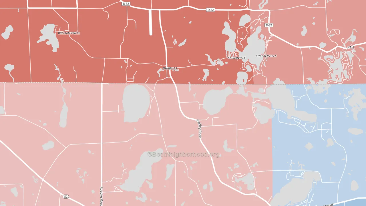 Unadilla, MI block-group political-lean map