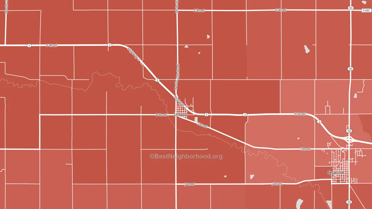 Unadilla, NE block-group political-lean map