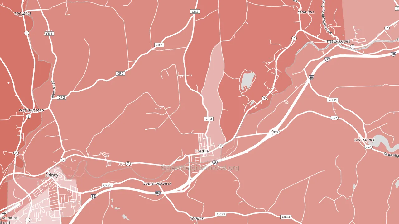 Unadilla, NY block-group political-lean map
