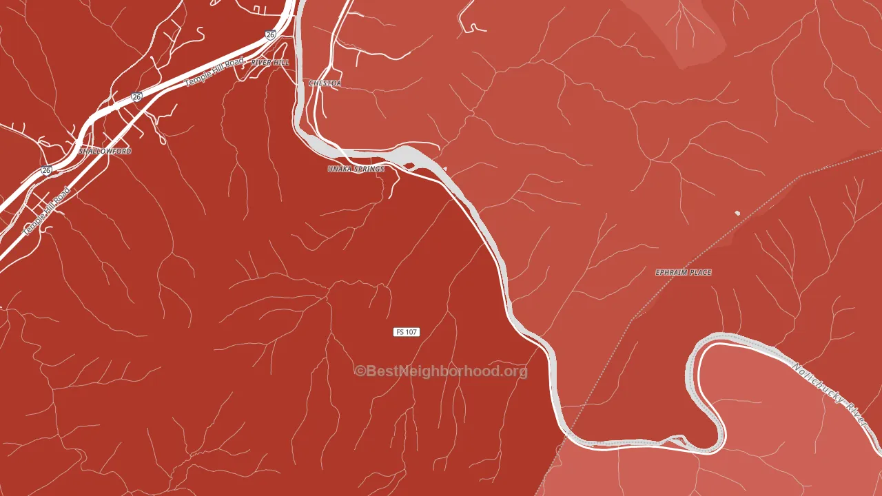 Unaka Springs, TN block-group political-lean map