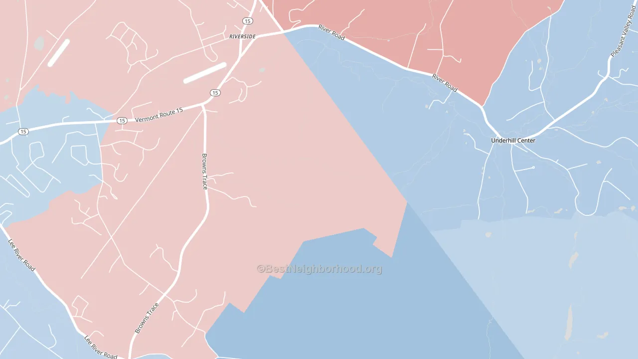 Underhill Center, VT block-group political-lean map