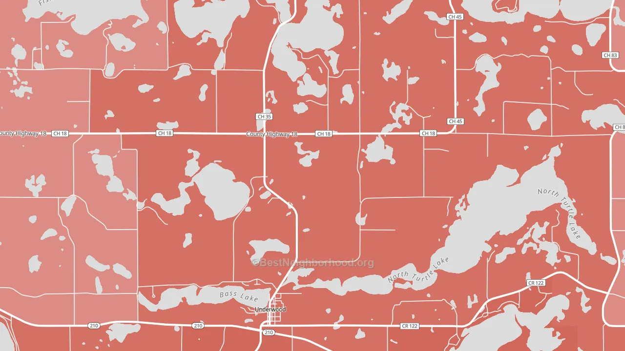 Underwood, MN block-group political-lean map