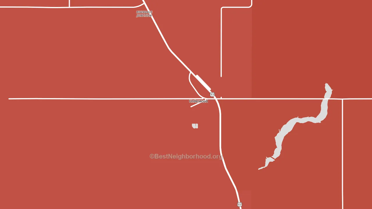 Underwood, ND block-group political-lean map