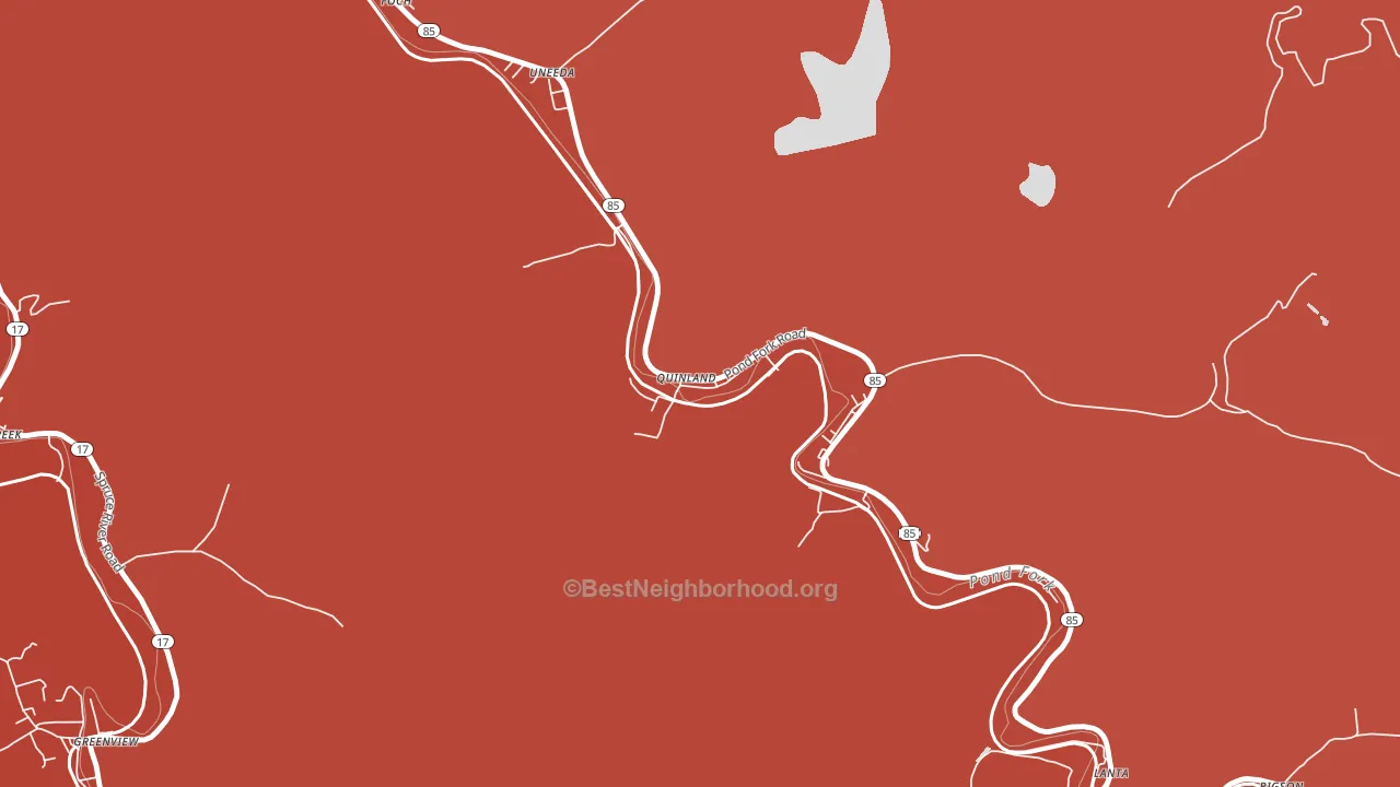 Uneeda, WV block-group political-lean map