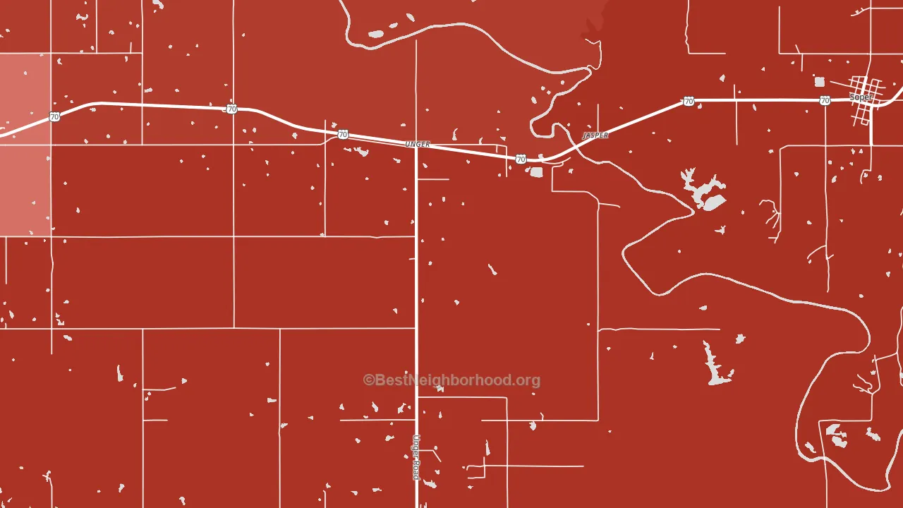 Unger, OK block-group political-lean map