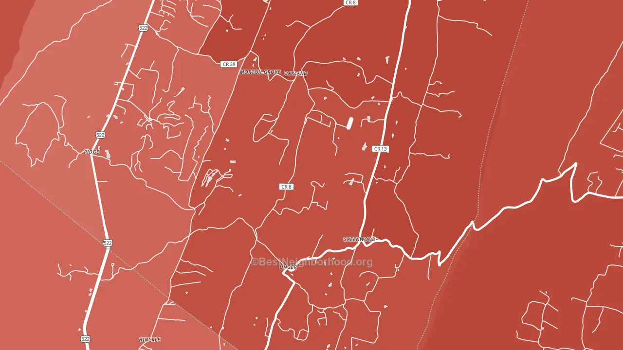Unger, WV block-group political-lean map