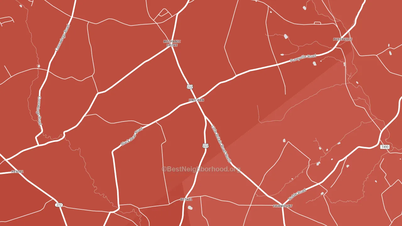 Unicorn, PA block-group political-lean map