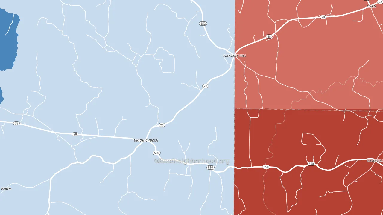 Union Church, MS block-group political-lean map