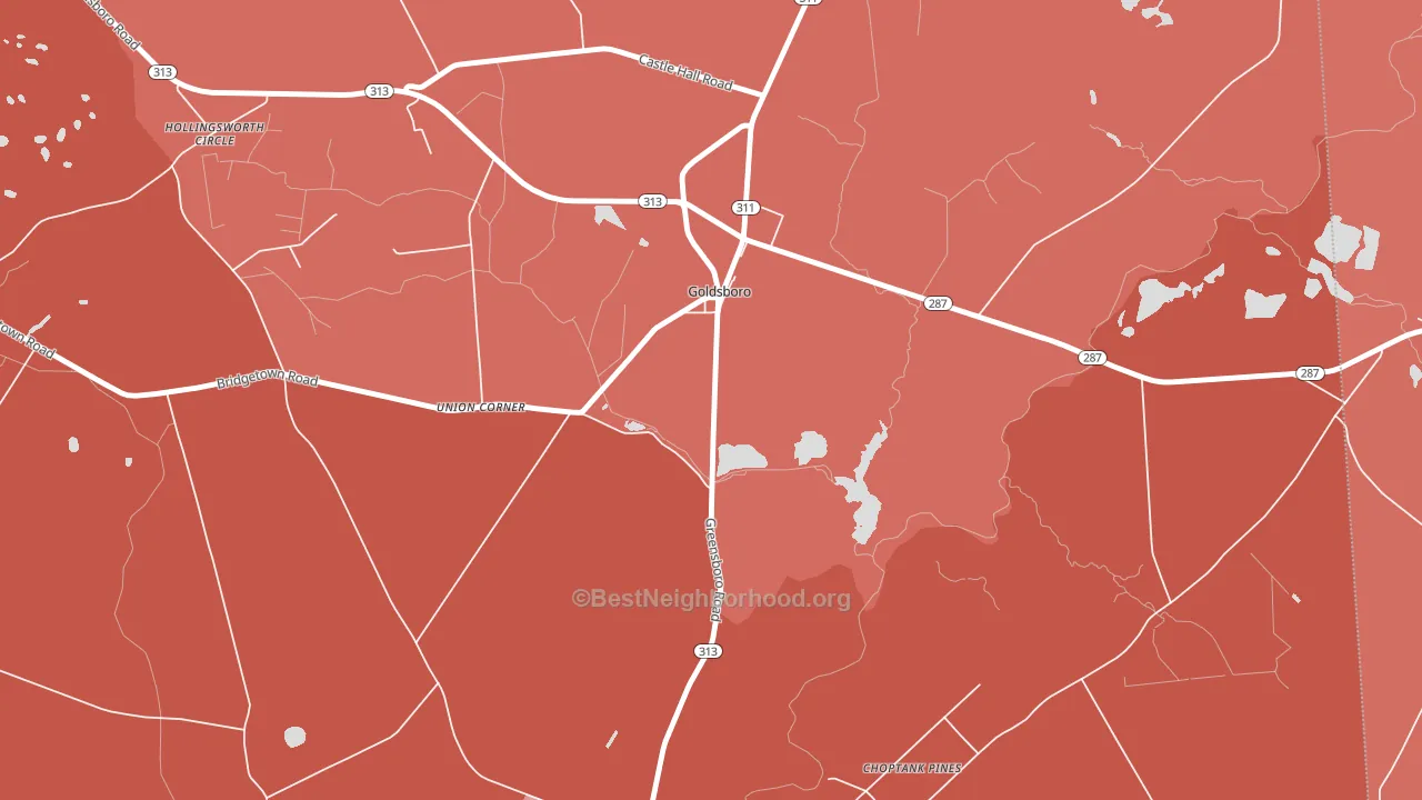Union Corner, MD block-group political-lean map