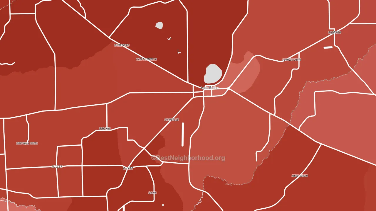 Union County, FL block-group political-lean map