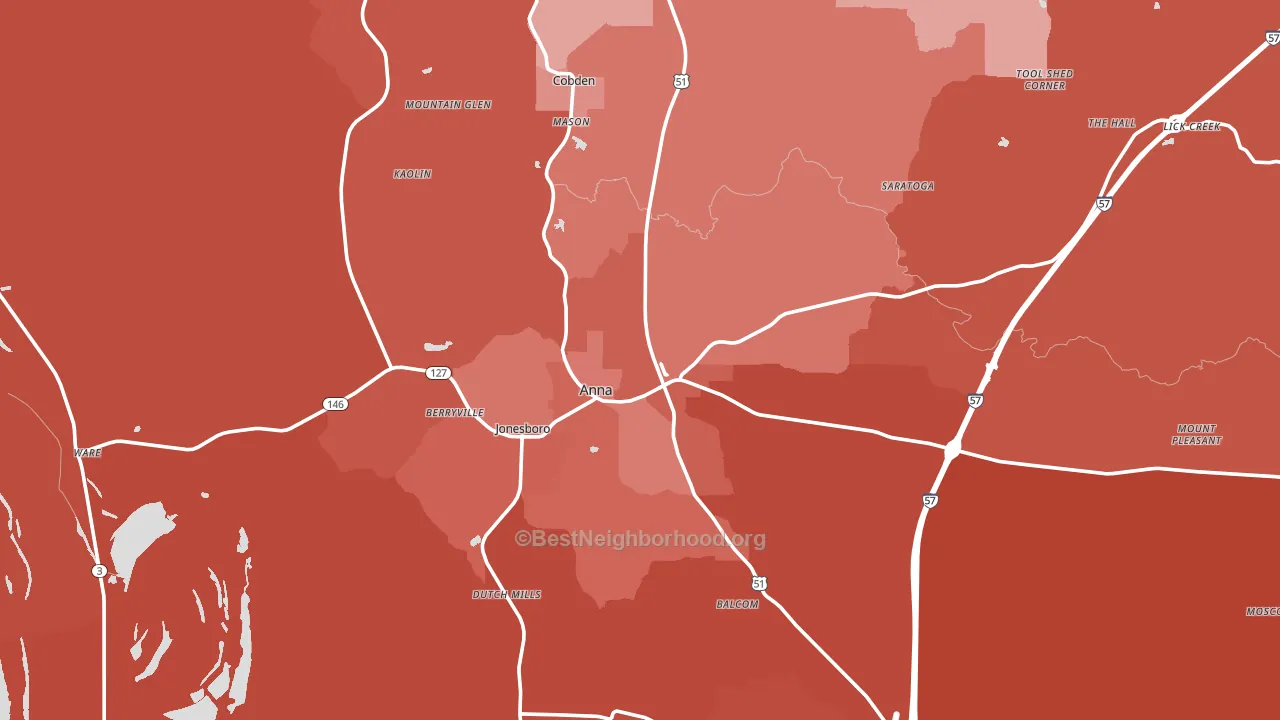 Union County, IL block-group political-lean map