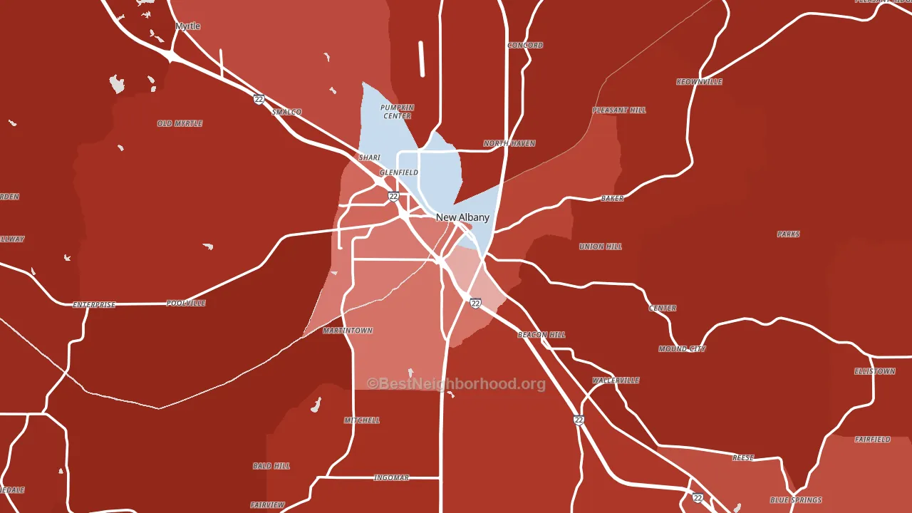 Union County, MS block-group political-lean map