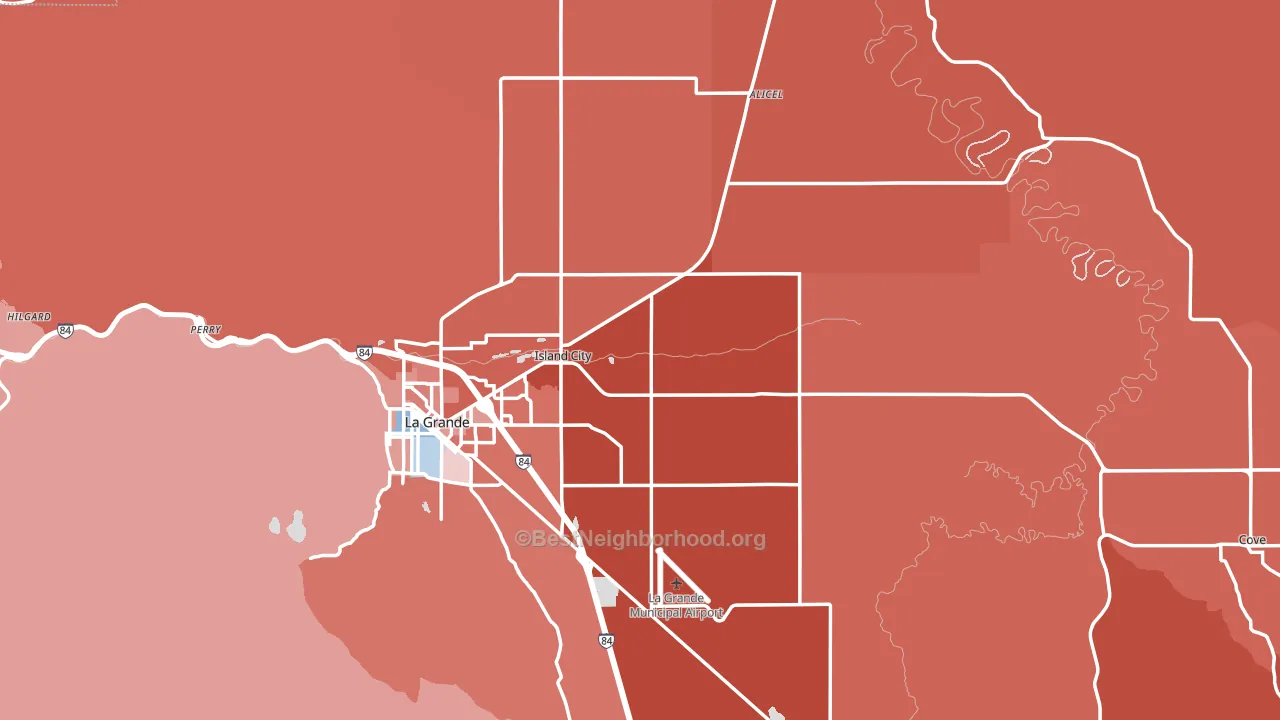 Union County, OR block-group political-lean map