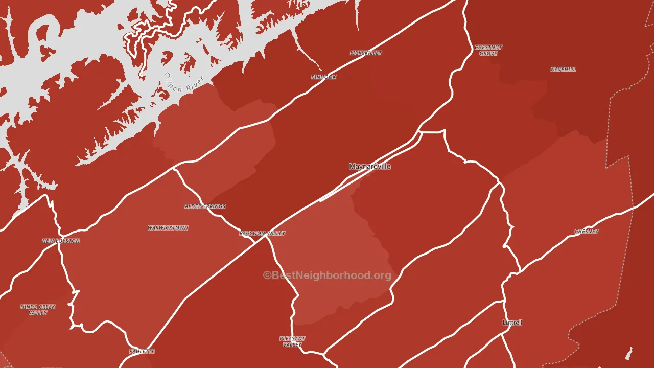 Union County, TN block-group political-lean map
